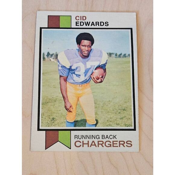 1973 Topps #13 Cid Edwards San Diego Chargers Football Card - Picture 2 of 5